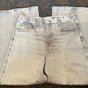 rag & bone Light Gray Women's Wide Leg Jeans